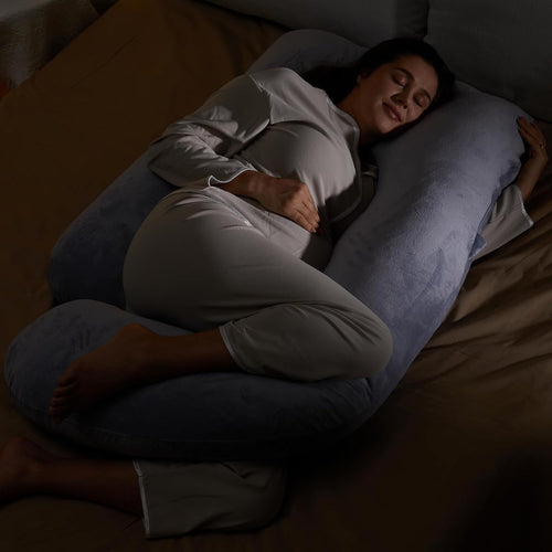 Restova U-Shaped Full Body Pregnancy Pillow – Maternity Support Pillow with Removable Cover