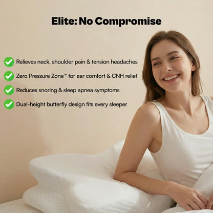 Restova Elite Cervical Neck Pillow – Orthopedic Memory Foam Pillow for Neck Pain Relief