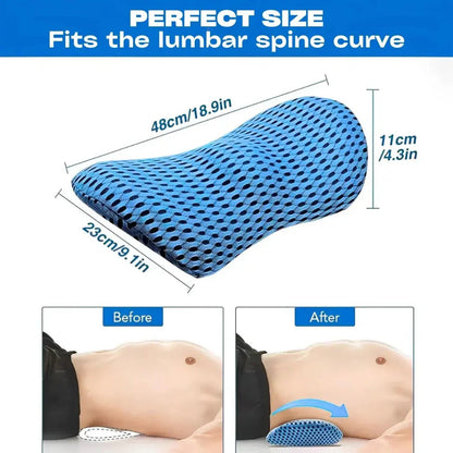 Restova Lumbar Support Pillow for Lower Back Pain Relief – Ergonomic Memory Foam Back Cushion
