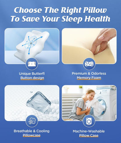 Restova Memory Foam Neck Pillow – Orthopedic Cervical Pillow for Neck Pain & Better Sleep Support