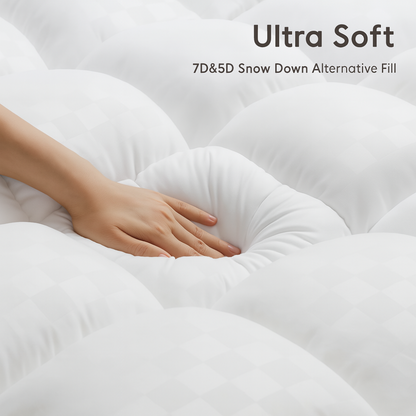 Restova Cooling Mattress Topper – Plush Breathable Mattress Pad for Back Pain Relief & Hot Sleepers