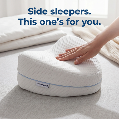 Restova Orthopedic Knee Pillow for Side Sleepers – Memory Foam Leg Pillow for Hip & Sciatica Relief