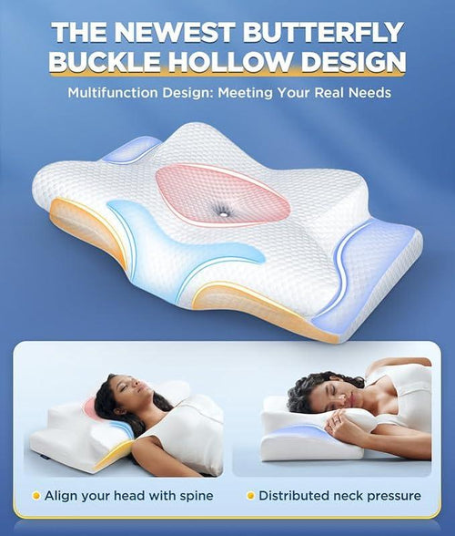 Restova Memory Foam Neck Pillow – Orthopedic Cervical Pillow for Neck Pain & Better Sleep Support