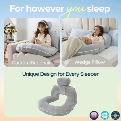 Restova Reading Pillow for Bed with Back Support – Large Plush Lounge Cushion for Sitting Up in Bed
