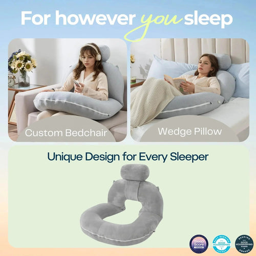 Restova Reading Pillow for Bed with Back Support – Large Plush Lounge Cushion for Sitting Up in Bed