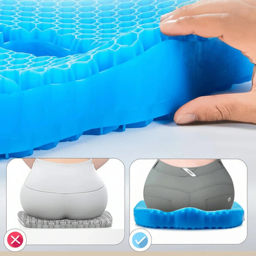 Restova Honeycomb Gel Seat Cushion – Orthopedic Silicone Cushion for Office Chair & Tailbone Pain Relief
