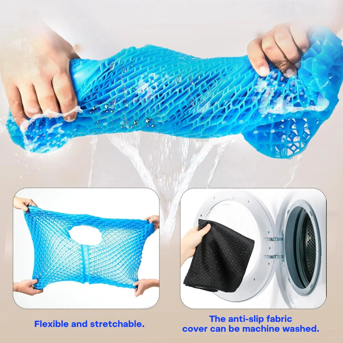 Restova Honeycomb Gel Seat Cushion – Orthopedic Silicone Cushion for Office Chair & Tailbone Pain Relief