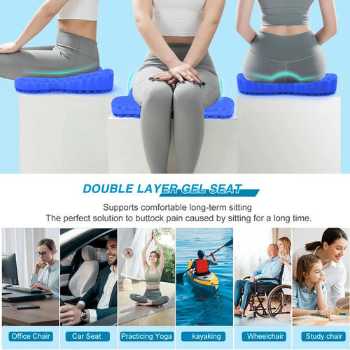 Restova Honeycomb Gel Seat Cushion – Orthopedic Silicone Cushion for Office Chair & Tailbone Pain Relief