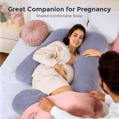 Restova U-Shaped Full Body Pregnancy Pillow – Maternity Support Pillow with Removable Cover
