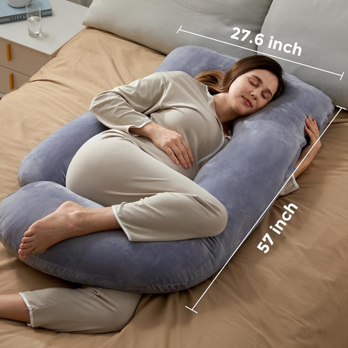 Restova U-Shaped Full Body Pregnancy Pillow – Maternity Support Pillow with Removable Cover