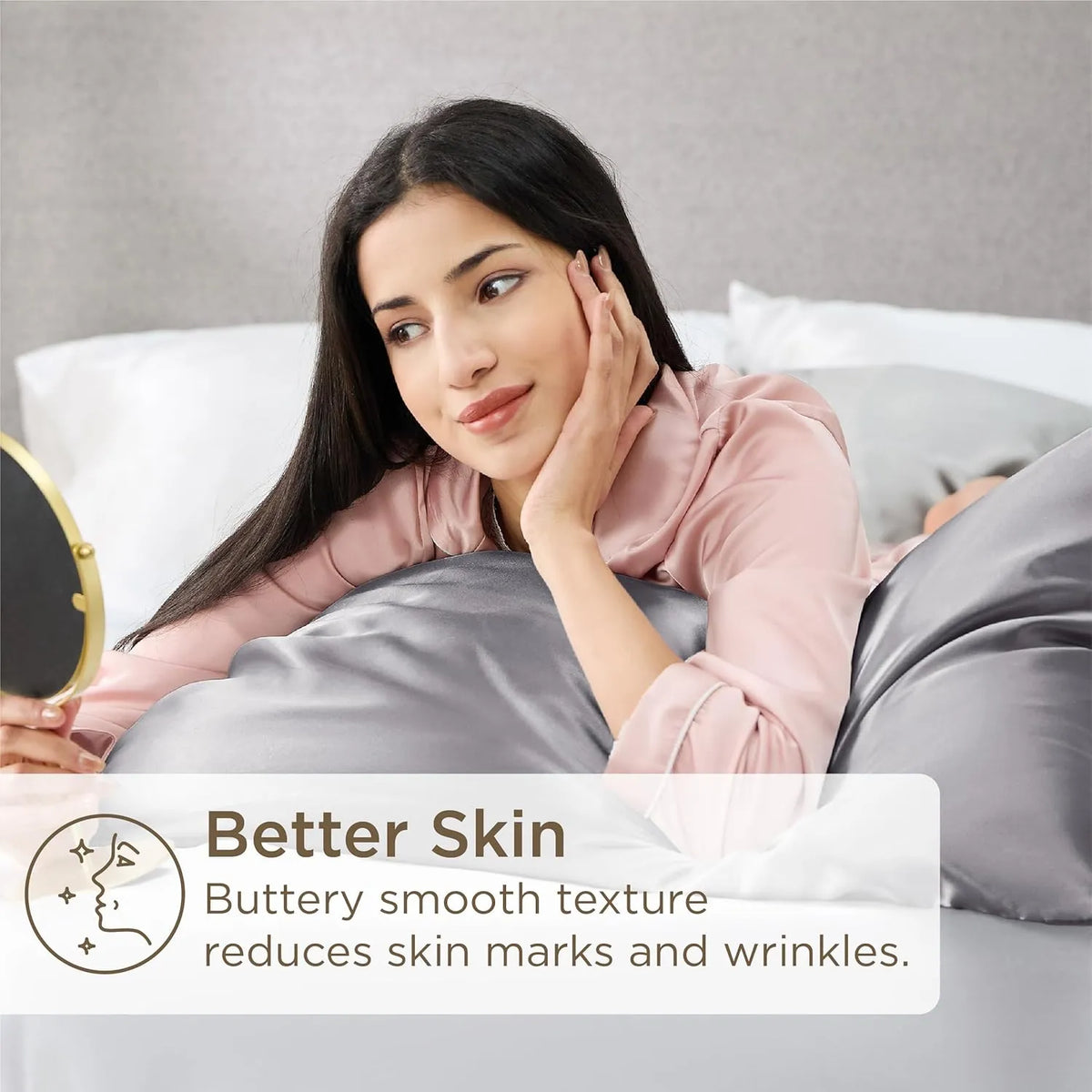 Restova Mulberry Silk Pillowcase Set – Cooling Satin Silk Pillow Covers for Hair & Skin (2 Pack)