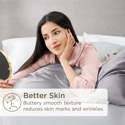 Restova Mulberry Silk Pillowcase Set – Cooling Satin Silk Pillow Covers for Hair & Skin (2 Pack)