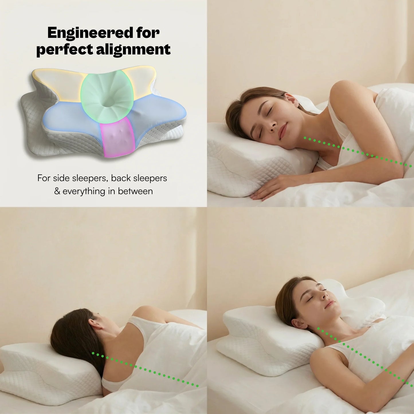 Restova Elite Cervical Neck Pillow – Orthopedic Memory Foam Pillow for Neck Pain Relief