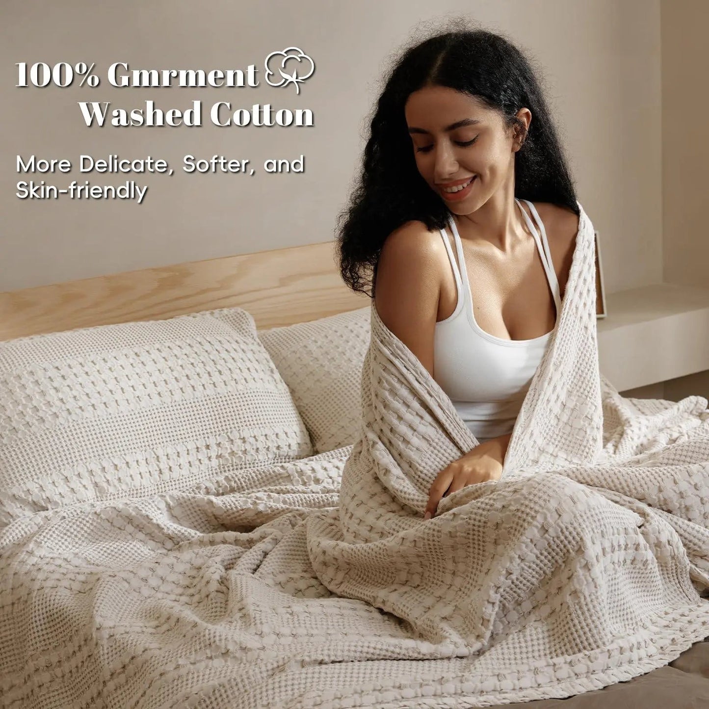 Restova Breathable Cotton Blanket – Lightweight Cooling Bed Blanket for All Seasons