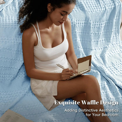 Restova Breathable Cotton Blanket – Lightweight Cooling Bed Blanket for All Seasons