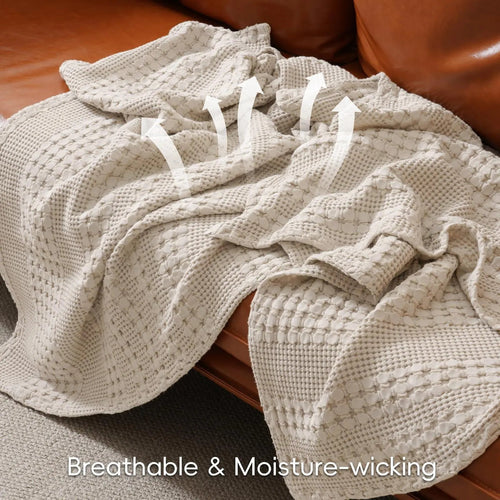 Restova Breathable Cotton Blanket – Lightweight Cooling Bed Blanket for All Seasons