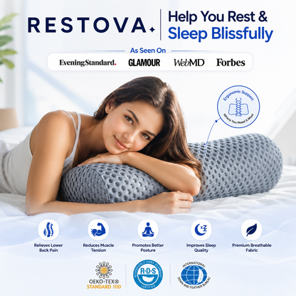 Restova Full Body Pillow for Side Sleepers – Long Pregnancy & Back Support Pillow for Adults