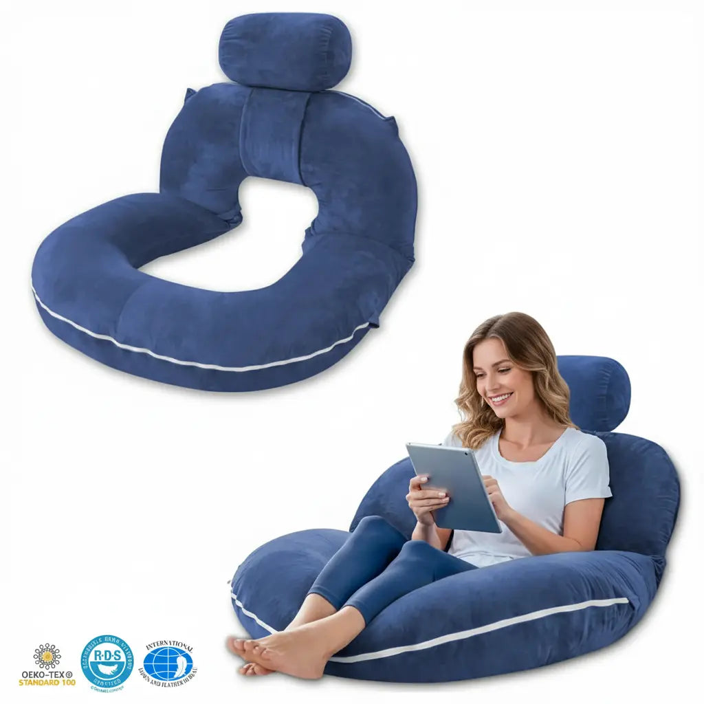 Restova Reading Pillow for Bed with Back Support – Large Plush Lounge Cushion for Sitting Up in Bed
