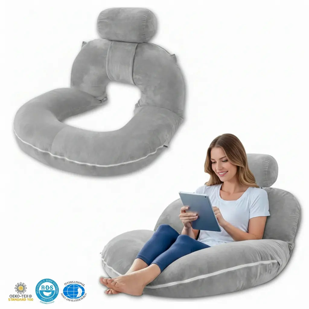Restova Reading Pillow for Bed with Back Support – Large Plush Lounge Cushion for Sitting Up in Bed