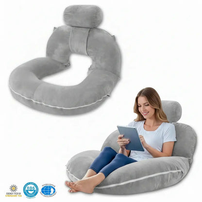 Restova Reading Pillow for Bed with Back Support – Large Plush Lounge Cushion for Sitting Up in Bed