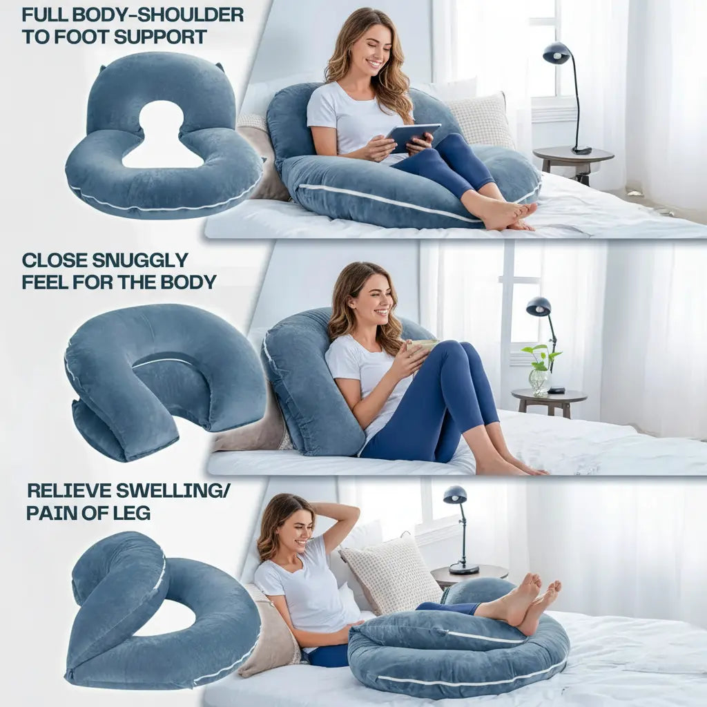 Restova Reading Pillow for Bed with Back Support – Large Plush Lounge Cushion for Sitting Up in Bed