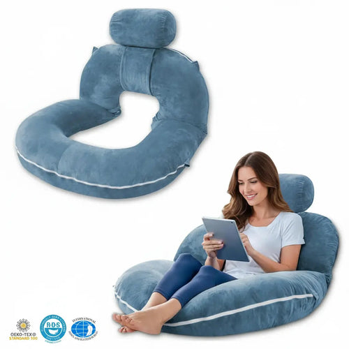 Restova Reading Pillow for Bed with Back Support – Large Plush Lounge Cushion for Sitting Up in Bed