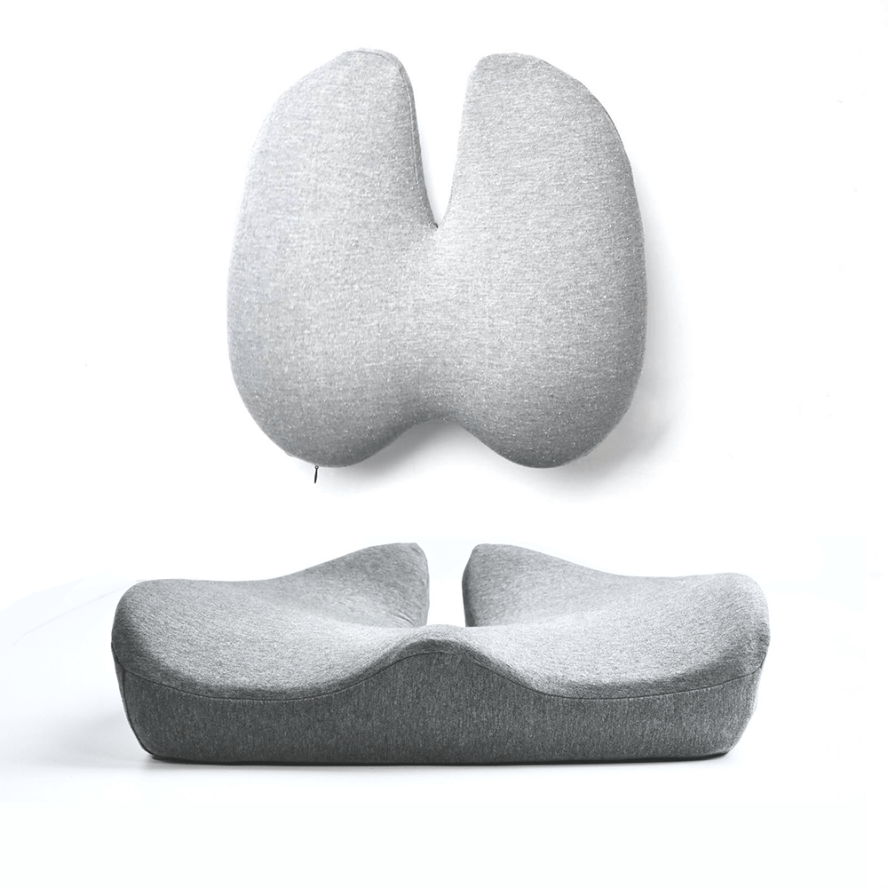Restova Orthopedic Seat Cushion & Lumbar Support Set – Memory Foam Coccyx Cushion for Tailbone & Back Pain Relief