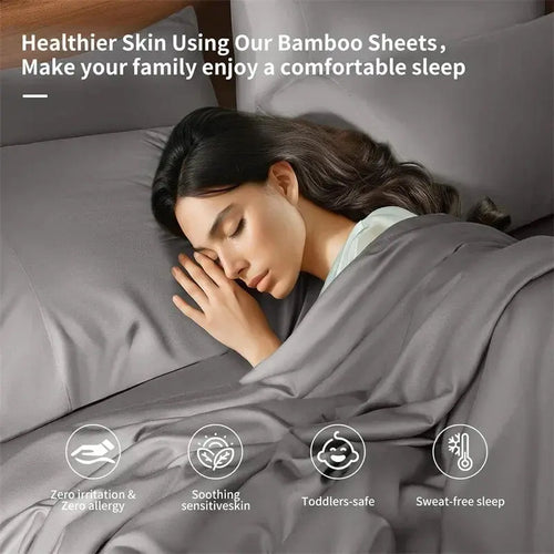 Restova Luxury Bamboo Bed Sheets Set – Cooling Deep Pocket Bedding Sheets (4 Piece)