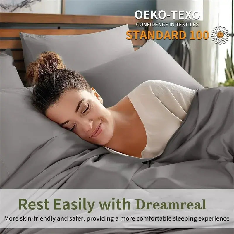 Restova Luxury Bamboo Bed Sheets Set – Cooling Deep Pocket Bedding Sheets (4 Piece)