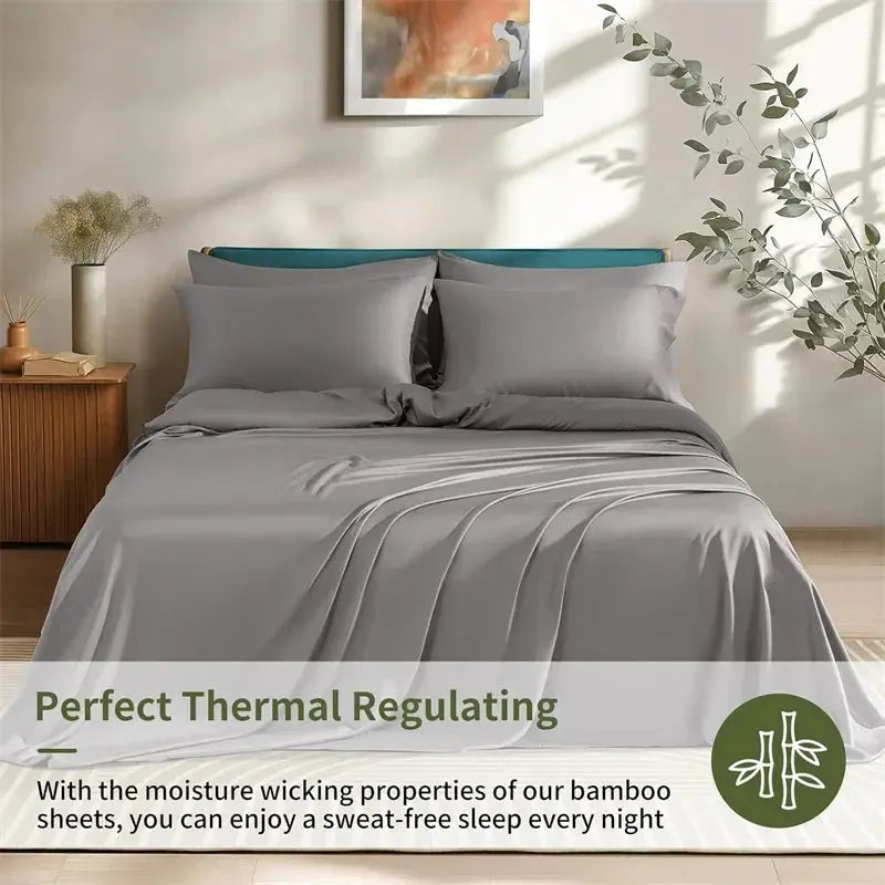 Restova Luxury Bamboo Bed Sheets Set – Cooling Deep Pocket Bedding Sheets (4 Piece)