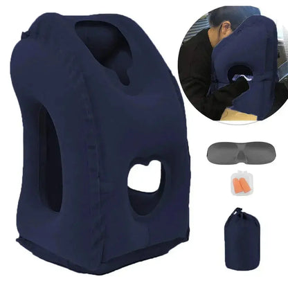 Restova Inflatable Travel Neck Pillow – Airplane Headrest Pillow for Long Flights & Neck Support