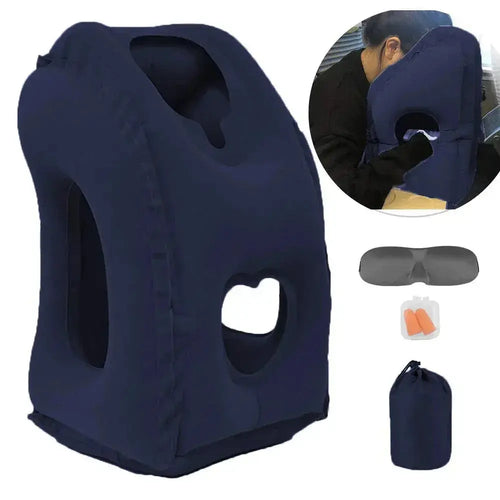 Restova Inflatable Travel Neck Pillow – Airplane Headrest Pillow for Long Flights & Neck Support