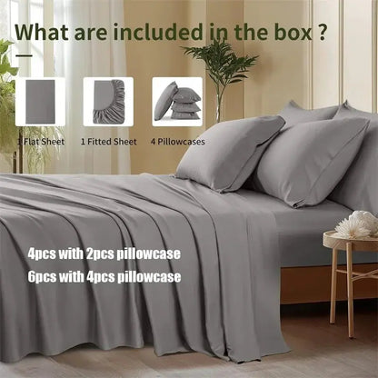 Restova Luxury Bamboo Bed Sheets Set – Cooling Deep Pocket Bedding Sheets (4 Piece)