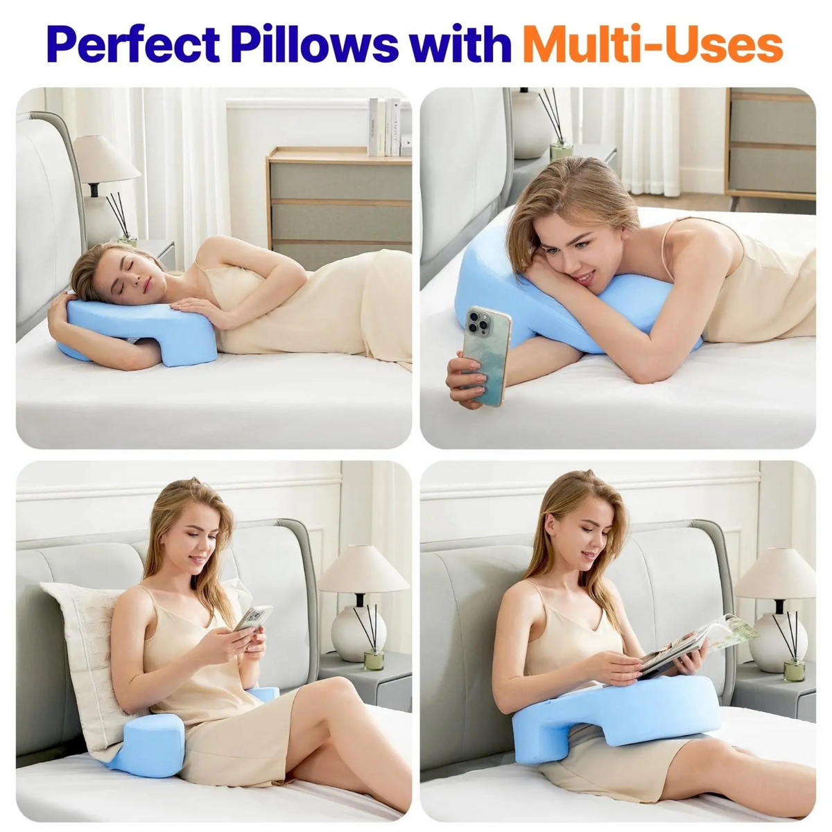 Restova Side Sleeper Pillow with Arm Holes – Pressure Relief Pillow for Shoulder Pain & Better Sleep