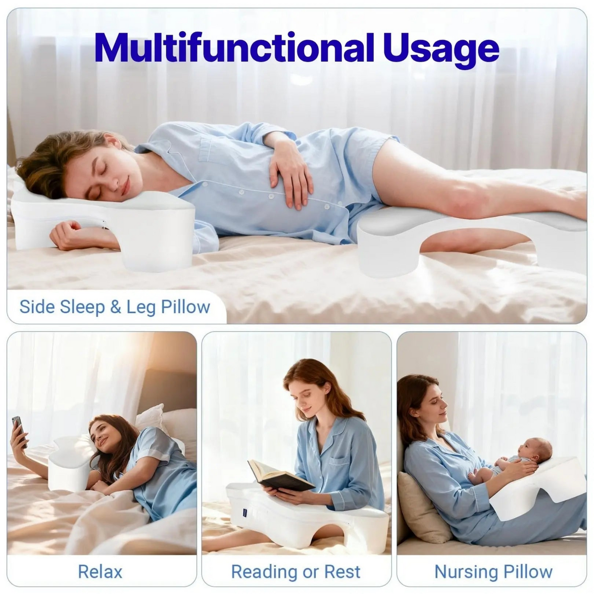 Restova Side Sleeper Pillow with Arm Holes – Pressure Relief Pillow for Shoulder Pain & Better Sleep