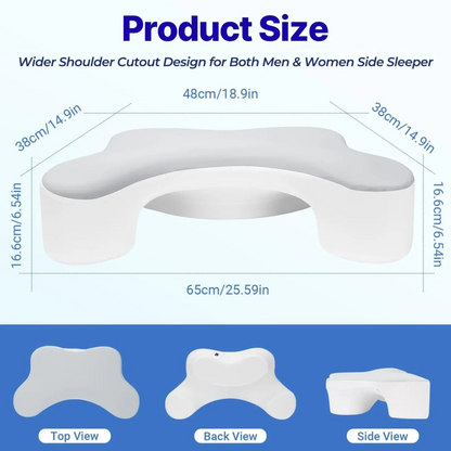 Restova Side Sleeper Pillow with Arm Holes – Pressure Relief Pillow for Shoulder Pain & Better Sleep