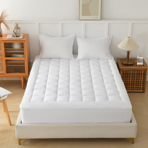 Restova Cooling Mattress Topper – Plush Breathable Mattress Pad for Back Pain Relief & Hot Sleepers