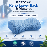 Restova Lumbar Support Pillow for Lower Back Pain Relief – Ergonomic Memory Foam Back Cushion