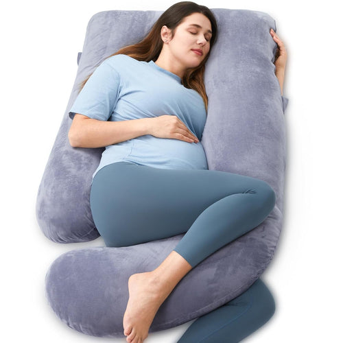 Restova U-Shaped Full Body Pregnancy Pillow – Maternity Support Pillow with Removable Cover