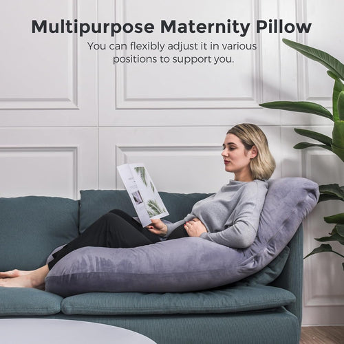 Restova U-Shaped Full Body Pregnancy Pillow – Maternity Support Pillow with Removable Cover