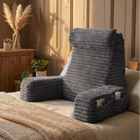 Restova Reading Pillow with Arms & Adjustable Headrest – Back Support Pillow for Sitting Up in Bed