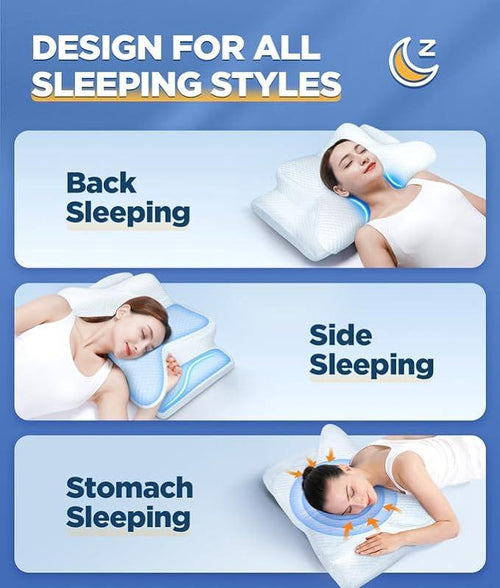 Restova Memory Foam Neck Pillow – Orthopedic Cervical Pillow for Neck Pain & Better Sleep Support