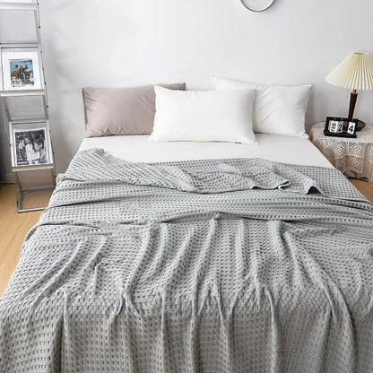 Restova Breathable Cotton Blanket – Lightweight Cooling Bed Blanket for All Seasons