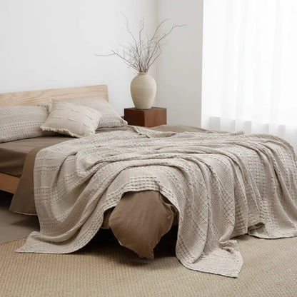 Restova Breathable Cotton Blanket – Lightweight Cooling Bed Blanket for All Seasons