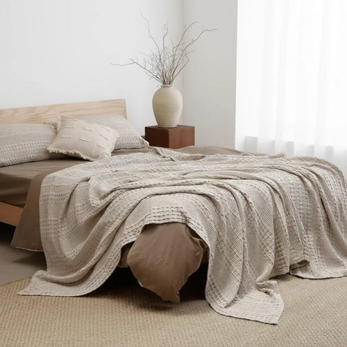 Restova Breathable Cotton Blanket – Lightweight Cooling Bed Blanket for All Seasons