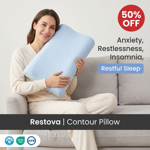 Restova Ultra Contour Relief Pillow – Orthopedic Cervical Neck Pillow for Pain Relief & Spinal Alignment